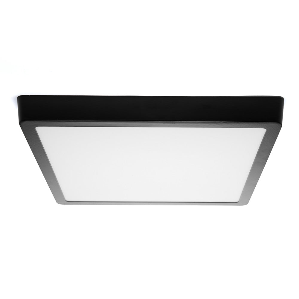 PANEL LED CUADRADO NEGRO 24W LUZ CÁLIDA PARA SOBREPONER