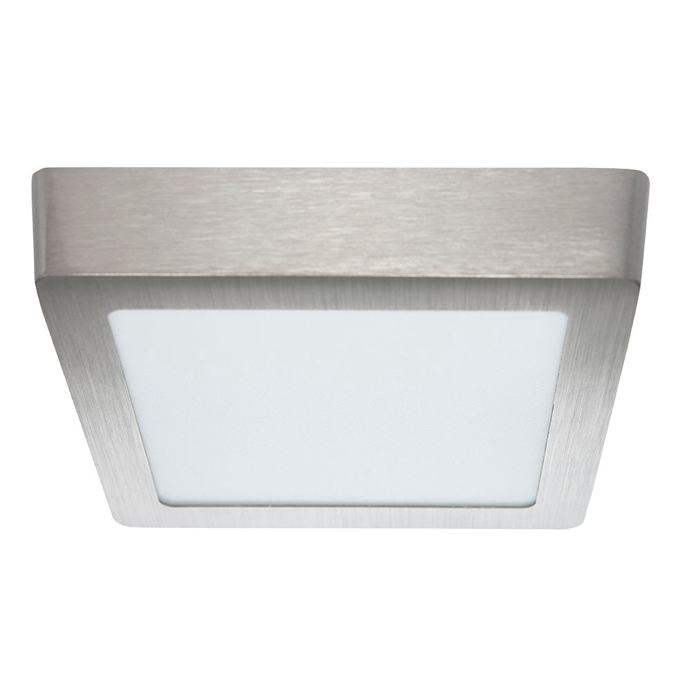 PANEL LED CUADRADO SATÍN PARA SOBREPONER, 12W, LUZ CÁLIDA