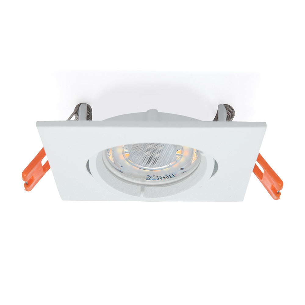 EMPOTRABLE DIRIGIBLE CUADRADO BLANCO BASE MR16 DE ALUMINIO 8W IP20