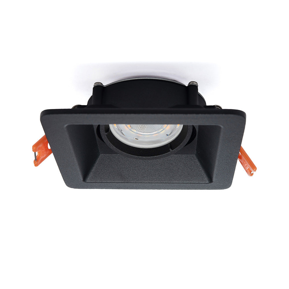 EMPOTRABLE LED CUADRADO NEGRO DIRIGIBLE BASE MR16 DE ALUMINIO