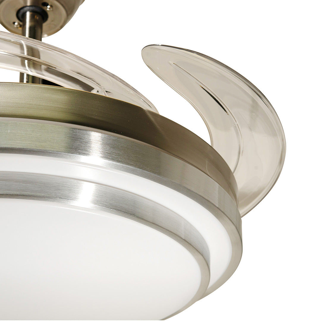 Ventilador De Techo Con Luz Led Plata An 42 Retractil, Cct