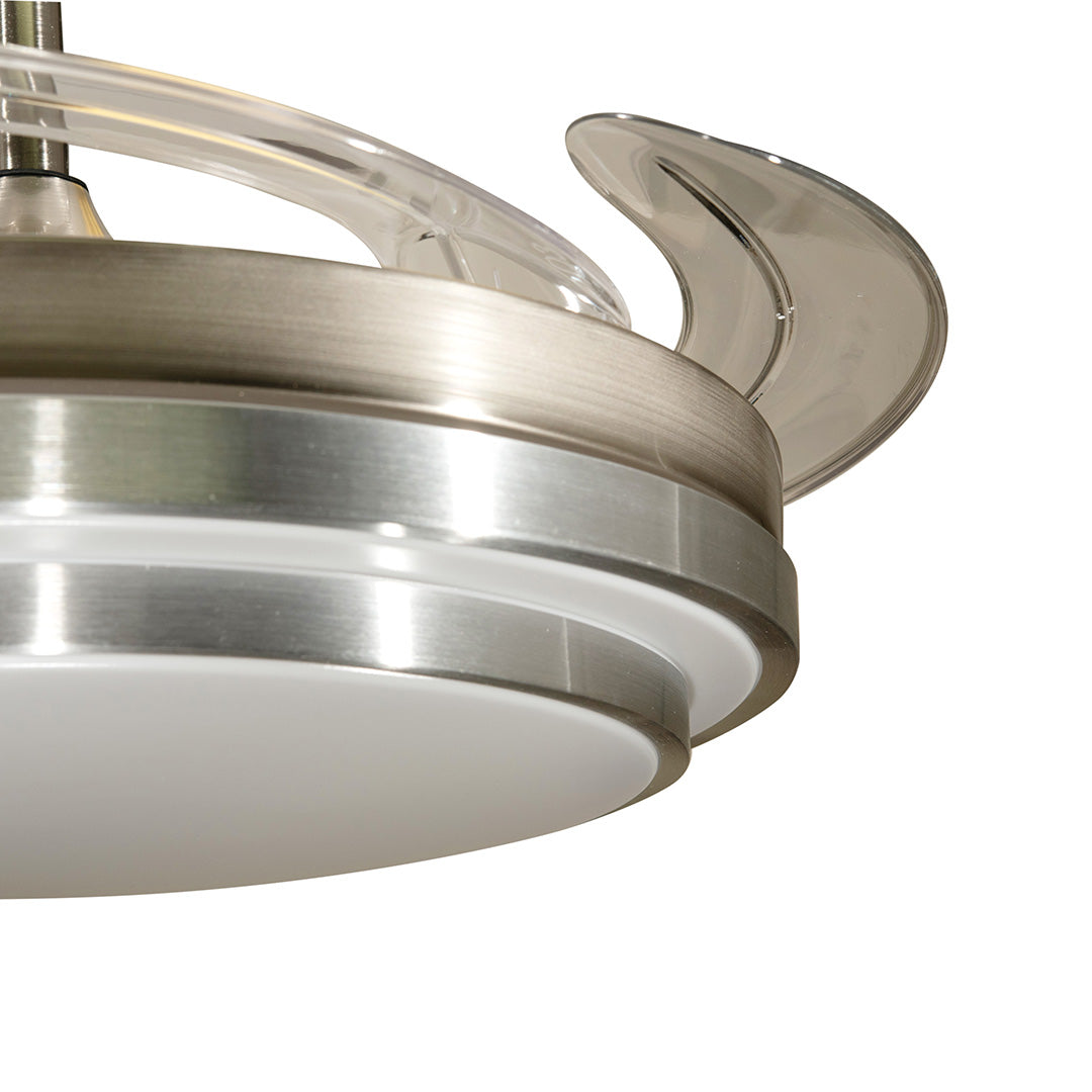Ventilador De Techo Con Luz Led Plata An 42&nbsp; Retractil, Cct