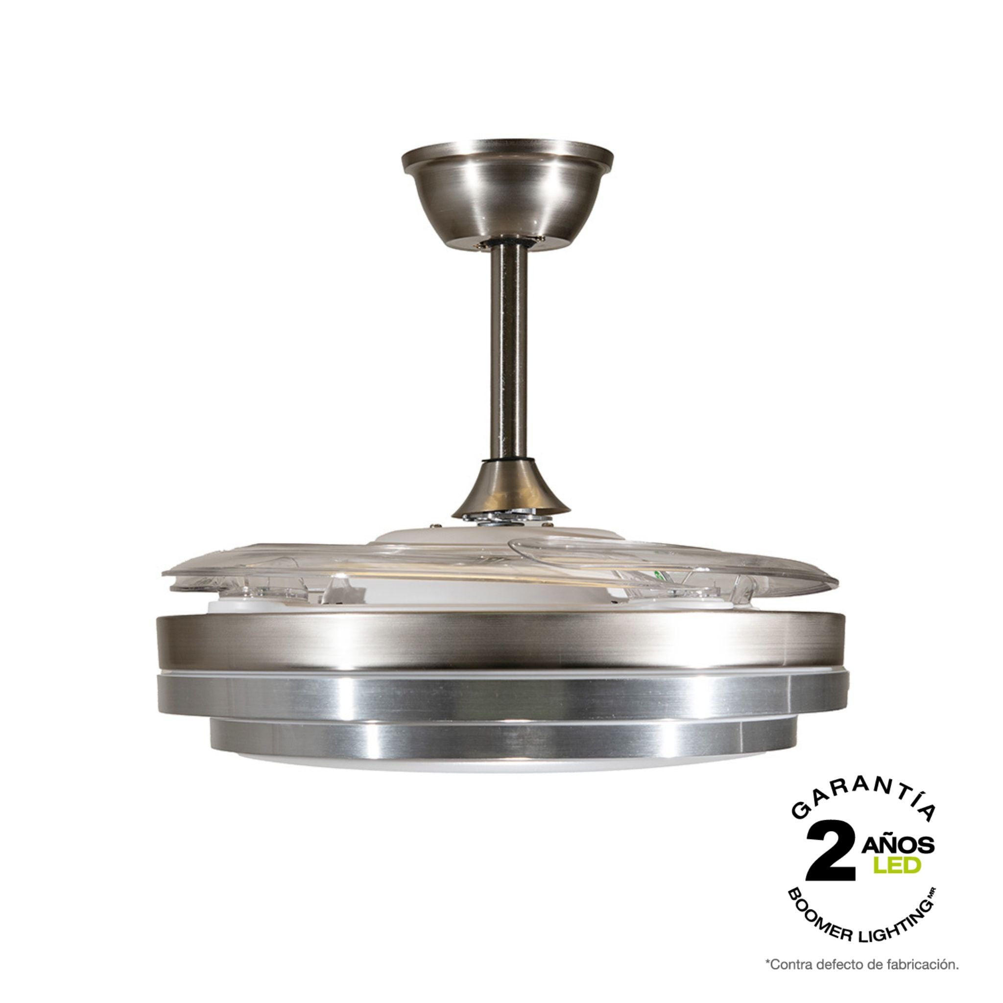 Ventilador De Techo Con Luz Led Plata An 42&nbsp; Retractil, Cct
